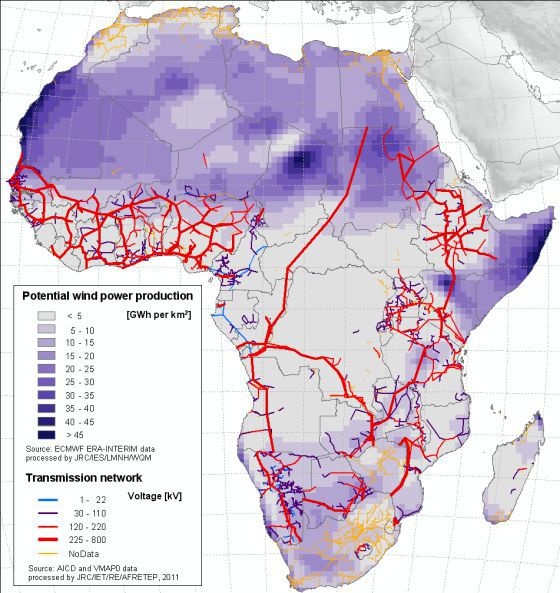 Los proyectos de energía eólica en África superan los 18 GW