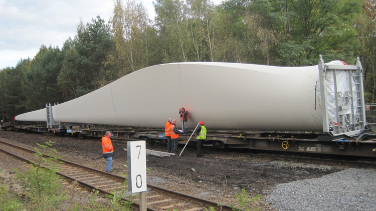 Eólica: Primer tren de palas de aerogeneradores eólicos