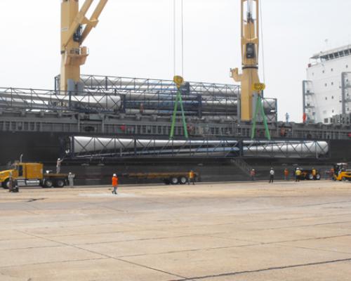 Eólica: Llega primer embarque de aerogeneradores de Gamesa al puerto de Coatzacoalcos