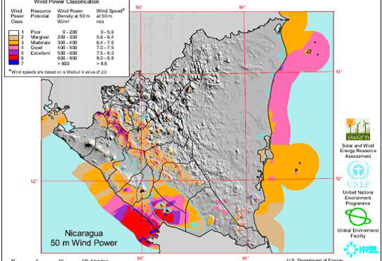 Nicaragua generó con energías renovables, eólica, geotérmica e hidráulica, el 83% de su electricidad