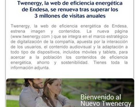Endesa renueva Twenergy, su web de eficiencia energética y energías renovables