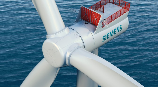 Eólica marina: Siemens aumenta la potencia de los aerogeneradores offshore de accionamiento directo