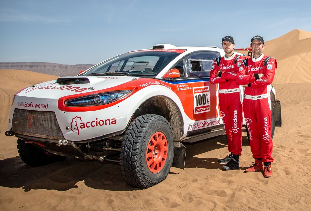 Acciona 100x100 ecopowered,electric car, Dakar 2016, Marroco 2015, Zagora, car test.