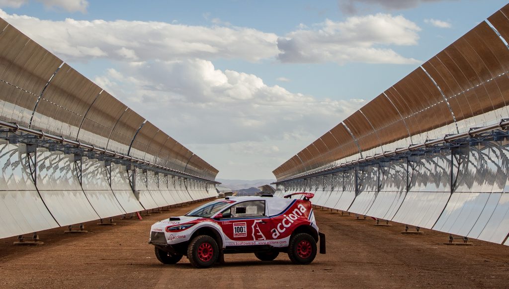 Acciona 100x100 ecopowered,electric car, Dakar 2016, Marroco 2015, Ouazarzate