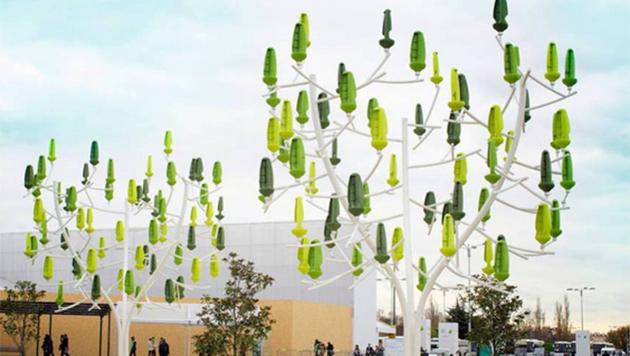 Crean árbol artifical que convierte el viento en energía