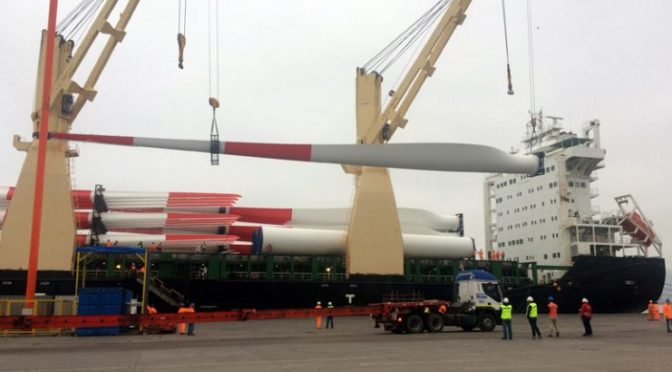 Eólica en Chile: Desde China llegaron las primeras 8 turbinas eólicas de proyecto Punta Sierra
