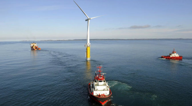 La eólica flotante instala su primera gran central eléctrica