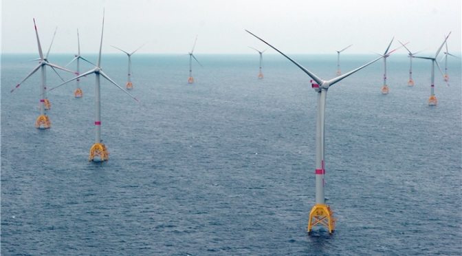 Eólica marina: los parques eólicos marinos cuentan con aerogeneradores cada vez mayores