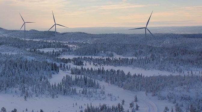 Energía eólica en Suecia, aerogeneradores de Vestas para parque eólico