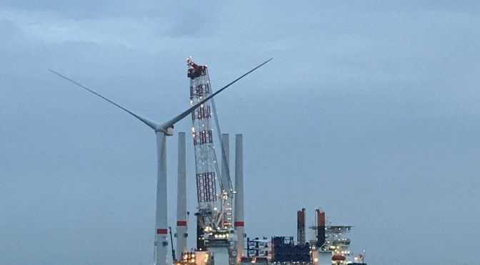 MHI Vestas instala la primera turbina eólica V164-9.5 MW en Northwester 2