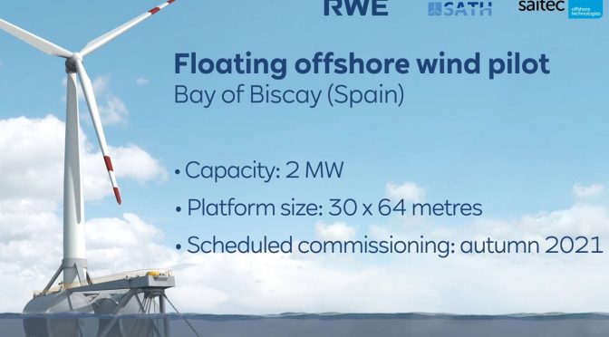 RWE Renewables y Saitec prueban plataforma eólica flotante para aerogeneradores