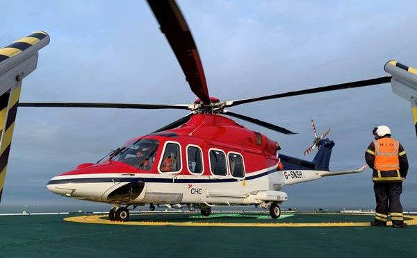 Helicópteros CHC para central de energía eólica marina