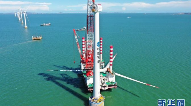 China y Francia inician construcción de proyecto de energía eólica marina en Jiangsu