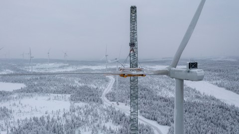 Todos los aerogeneradores están instalados en la eólica Blakliden Fäbodberget