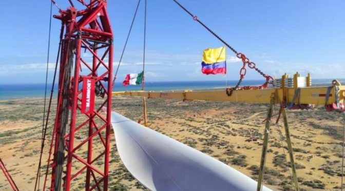 Eólica en Colombia, parque eólico Windpeshi tendrá 41 aerogeneradores