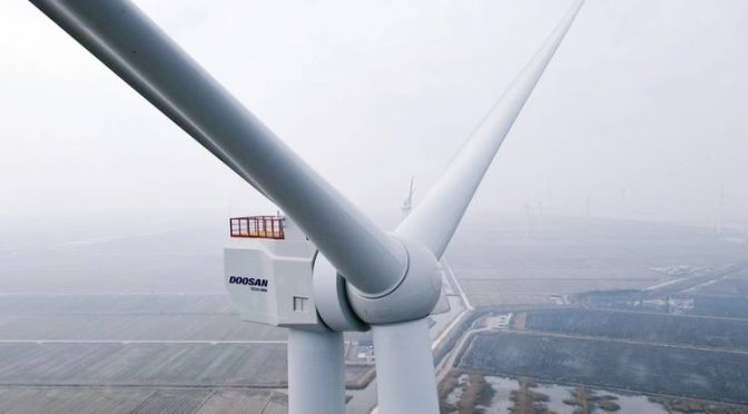 Doosan presenta una turbina eólica marina de 8 MW en Corea del Sur