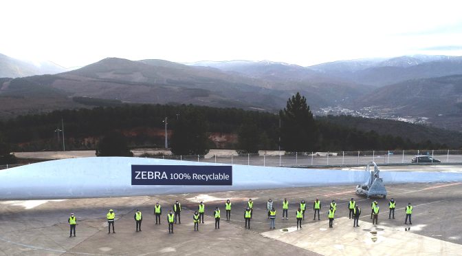 ZEBRA logra un hito con su pala eólica de aerogenerador reciclable