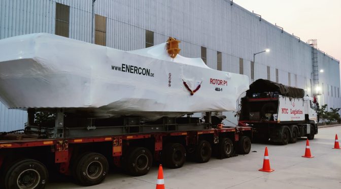 Primer aerogenerador de Enercon en India