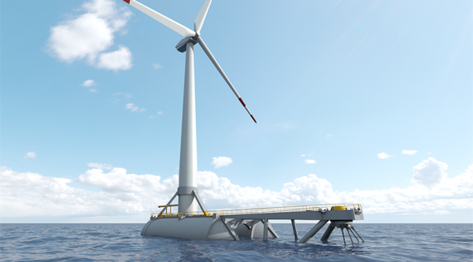 Saitec proyecta un parque eólico marino flotante español con cinco aerogeneradores de 10 MW