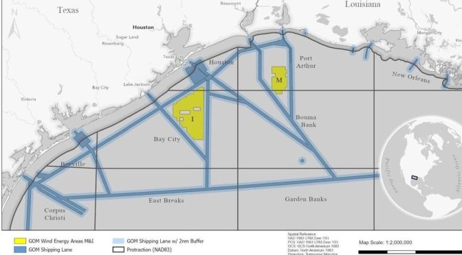 BOEM designa dos áreas para eólica marina en el Golfo de México