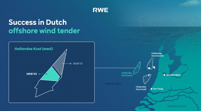 RWE logra éxitos en licitación eólica marina holandesa