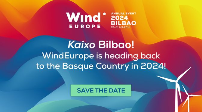 El Evento Anual de WindEurope volverá a Bilbao en 2024