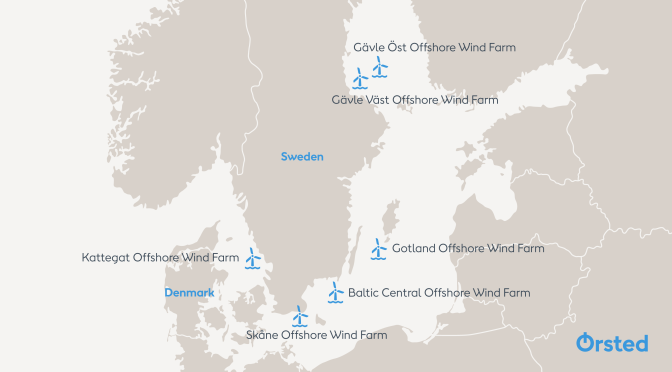 Ørsted quiere aprovechar el enorme potencial de la eólica marina de Suecia con cuatro nuevos parques