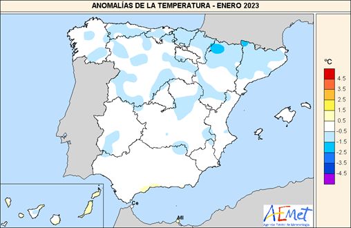 Enero de 2023, el décimo más frío de este siglo