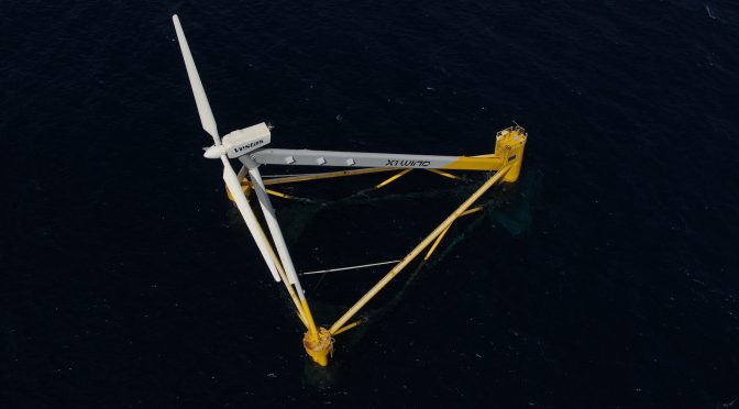 El prototipo de eólica flotante X30 de X1 Wind entrega los primeros kWh