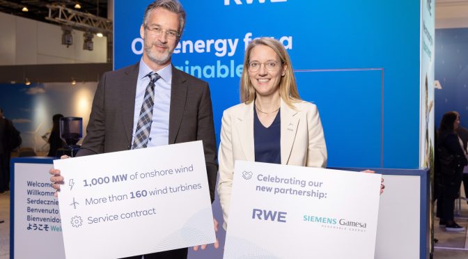 Acuerdo marco de 1.000 megavatios de eólica terrestre: RWE construye con Siemens Gamesa