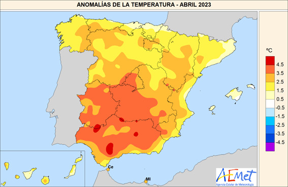 Abril de 2023, el abril más cálido y seco desde que existen registros en España