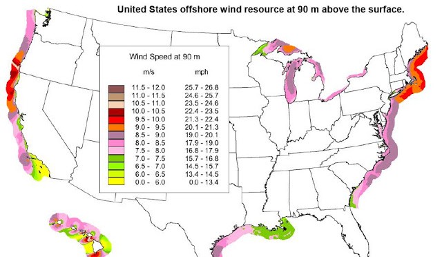 La energía eólica offshore en EE UU