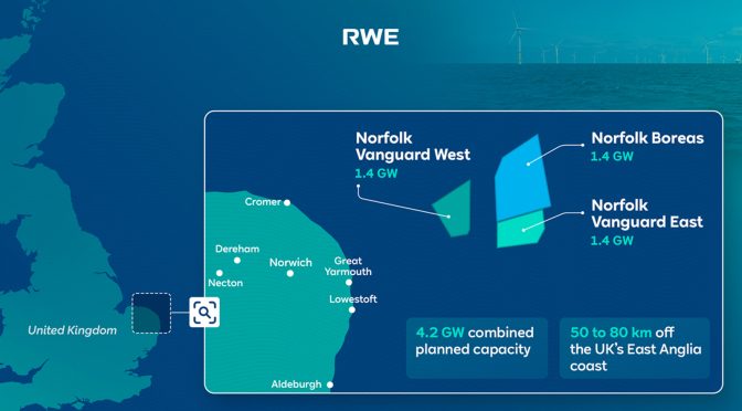 RWE amplía su cartera de desarrollo de energía eólica marina en el Reino Unido en 4,2 gigavatios