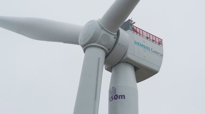 Siemens Gamesa instalará una turbina eólica de unos 21 MW y entre 270 y 280 metros de diámetro de rotor